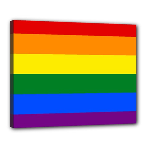 Lgbt Rainbow Pride Flag Canvas 20  X 16  (stretched) by lgbtnation