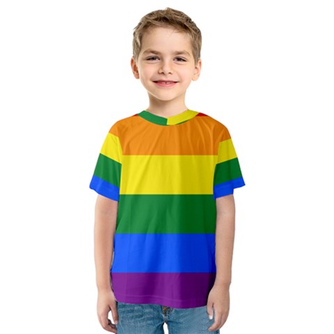 Lgbt Rainbow Pride Flag Kids  Sport Mesh Tee by lgbtnation