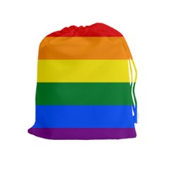 Lgbt Rainbow Pride Flag Drawstring Pouch (xl) by lgbtnation