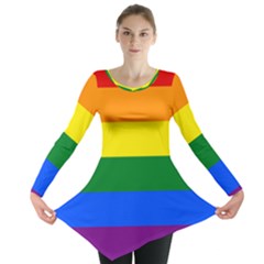 Lgbt Rainbow Pride Flag Long Sleeve Tunic  by lgbtnation