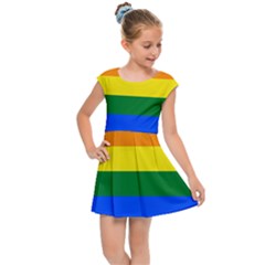 Lgbt Rainbow Pride Flag Kids  Cap Sleeve Dress by lgbtnation