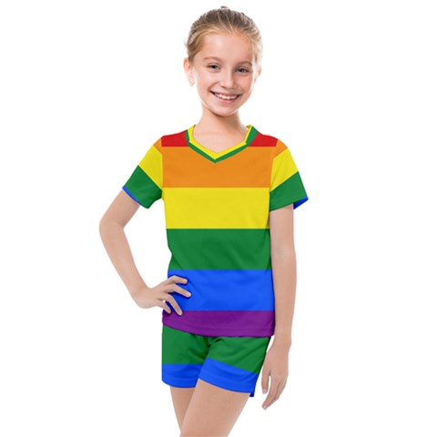 Lgbt Rainbow Pride Flag Kids  Mesh Tee And Shorts Set by lgbtnation