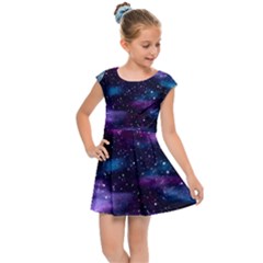 Background Space Planet Explosion Kids  Cap Sleeve Dress by Nexatart