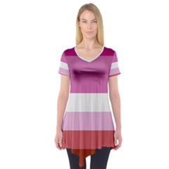 Lesbian Pride Flag Short Sleeve Tunic  by lgbtnation