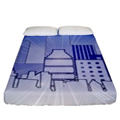 City Architecture Building Skyline Fitted Sheet (king Size) by Pakrebo