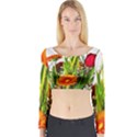 Tulip Gerbera Composites Broom Long Sleeve Crop Top View1