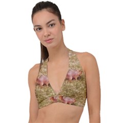 Squirrel Halter Plunge Bikini Top by Riverwoman