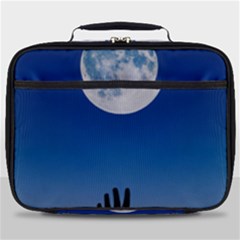 Moon Sky Blue Hand Arm Night Full Print Lunch Bag by HermanTelo