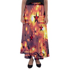 Star Radio Light Effects Magic Flared Maxi Skirt by HermanTelo