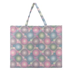 Seamless Pattern Pastels Background Zipper Large Tote Bag