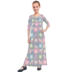 Seamless Pattern Pastels Background Kids  Quarter Sleeve Maxi Dress by HermanTelo