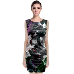 Abstract Science Fiction Sleeveless Velvet Midi Dress by HermanTelo