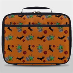 Halloween Witch Pattern Orange Full Print Lunch Bag by snowwhitegirl