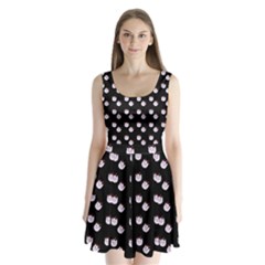 Lazy Bat On Black Pattern Split Back Mini Dress  by snowwhitegirl