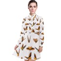 Butterflies Insect Swarm Long Sleeve Chiffon Shirt Dress View1