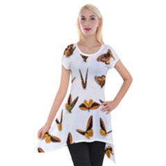 Butterflies Insect Swarm Short Sleeve Side Drop Tunic by HermanTelo