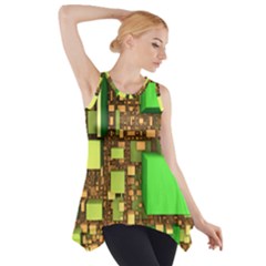 Blocks Cubes Green Side Drop Tank Tunic by HermanTelo