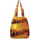 City Sun Clouds Smog Sky Yellow Center Zip Backpack View1