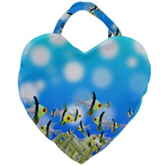 Fish Underwater Sea World Giant Heart Shaped Tote by HermanTelo