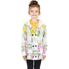 Flowers Floral Kids  Double Breasted Button Coat by HermanTelo