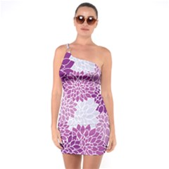 Floral Purple One Soulder Bodycon Dress by HermanTelo