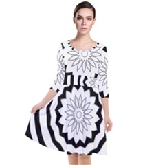 Mandala Quarter Sleeve Waist Band Dress by HermanTelo