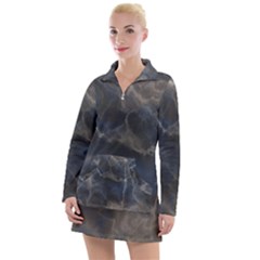 Marble Surface Texture Stone Women s Long Sleeve Casual Dress by HermanTelo