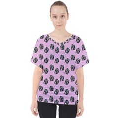 Girl Face Lilac V-neck Dolman Drape Top by snowwhitegirl