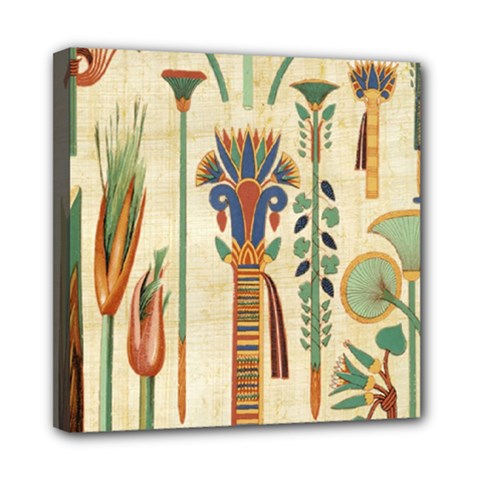 Egyptian Paper Papyrus Hieroglyphs Mini Canvas 8  X 8  (stretched) by Sapixe