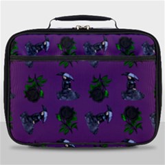 Gothic Girl Rose Purple Pattern Full Print Lunch Bag by snowwhitegirl