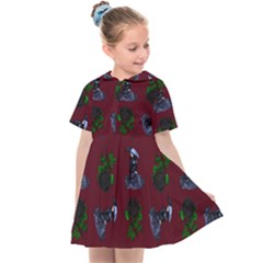 Gothic Girl Rose Red Pattern Kids  Sailor Dress by snowwhitegirl