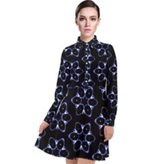 Purple Circle Wallpaper Long Sleeve Chiffon Shirt Dress by HermanTelo