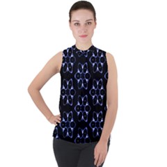 Purple Circle Wallpaper Mock Neck Chiffon Sleeveless Top by HermanTelo