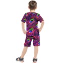 Peacock Feathers Color Plumage Kids  Tee and Shorts Set View2