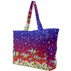 Sea Snow Christmas Coral Fish Simple Shoulder Bag by HermanTelo