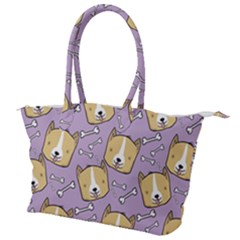 Corgi Pattern Canvas Shoulder Bag by Sapixe