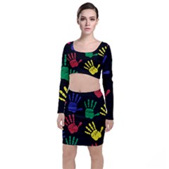 Handprints Hand Print Colourful Top And Skirt Sets by Sapixe