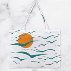 Sunset Glow Sun Birds Flying Medium Tote Bag by HermanTelo