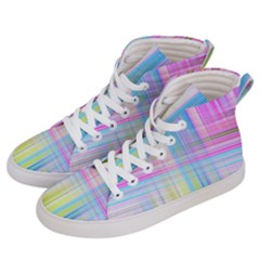 Texture Abstract Squqre Chevron Men s Hi-top Skate Sneakers by HermanTelo