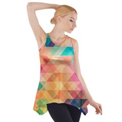 Texture Triangle Side Drop Tank Tunic by HermanTelo