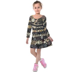 Vintage Style Kids  Long Sleeve Velvet Dress by HermanTelo