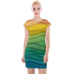 Waves Texture Cap Sleeve Bodycon Dress by HermanTelo