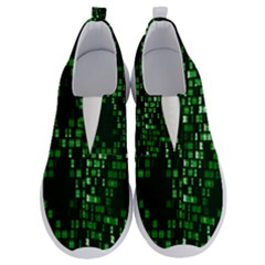 Abstract Plaid Green No Lace Lightweight Shoes by Bajindul