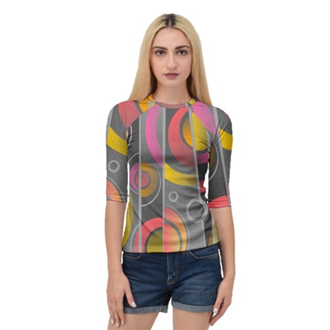 Abstract Colorful Background Grey Quarter Sleeve Raglan Tee by Bajindul