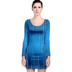 Abstract Rain Space Long Sleeve Bodycon Dress by Bajindul