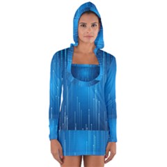 Abstract Rain Space Long Sleeve Hooded T-shirt by Bajindul