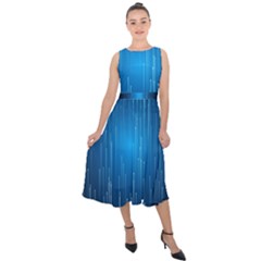 Abstract Rain Space Midi Tie-back Chiffon Dress by Bajindul