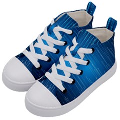 Abstract Rain Space Kids  Mid-top Canvas Sneakers by Bajindul