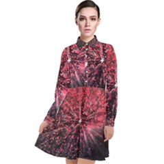 Abstract Background Wallpaper Long Sleeve Chiffon Shirt Dress by Bajindul