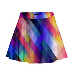 Abstract Background Colorful Pattern Mini Flare Skirt by Bajindul